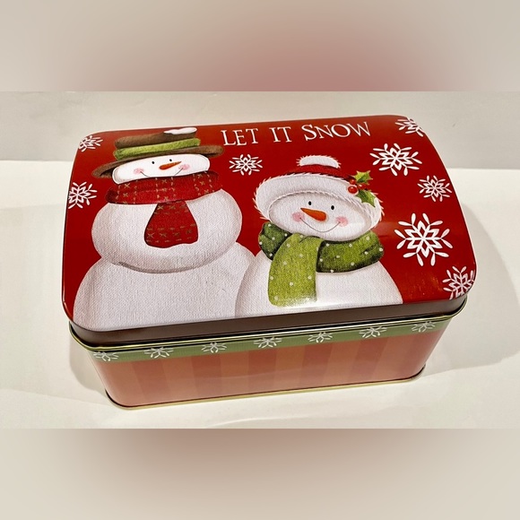 ☃️ Snowman Holiday Storage Tin - NWT - Picture 1 of 6
